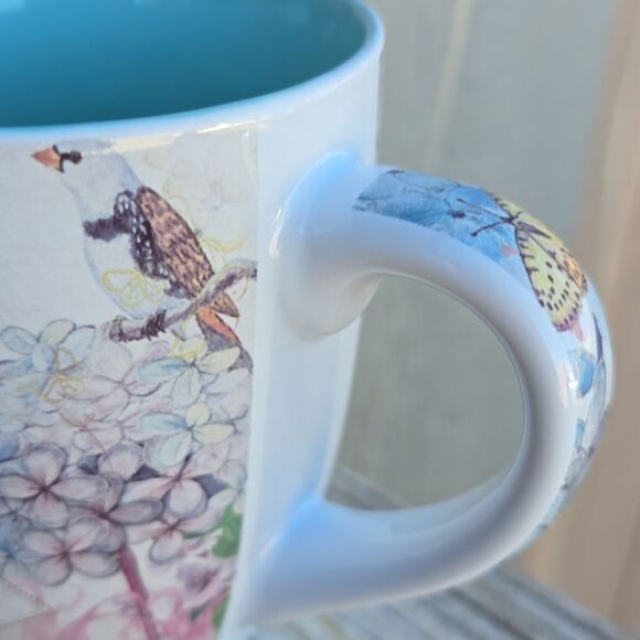 Rejoice  Psalm 118 / Inspirational Ceramic Mug blue 🔵 floral butterfly - Picture 7 of 8